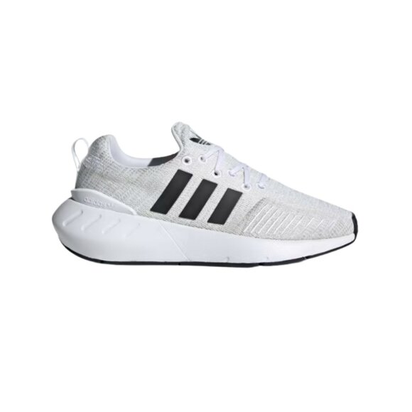 Adidas Swift Run 22 J – Kid's Knit Sneaker White/Black/Grey GW8179
